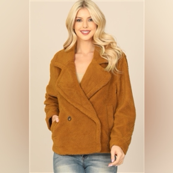 Jackets & Blazers - Camel Teddy Bear Coat NWT